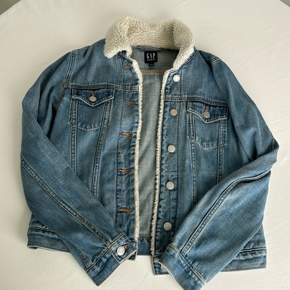 Super soft denim jacket. Gap.